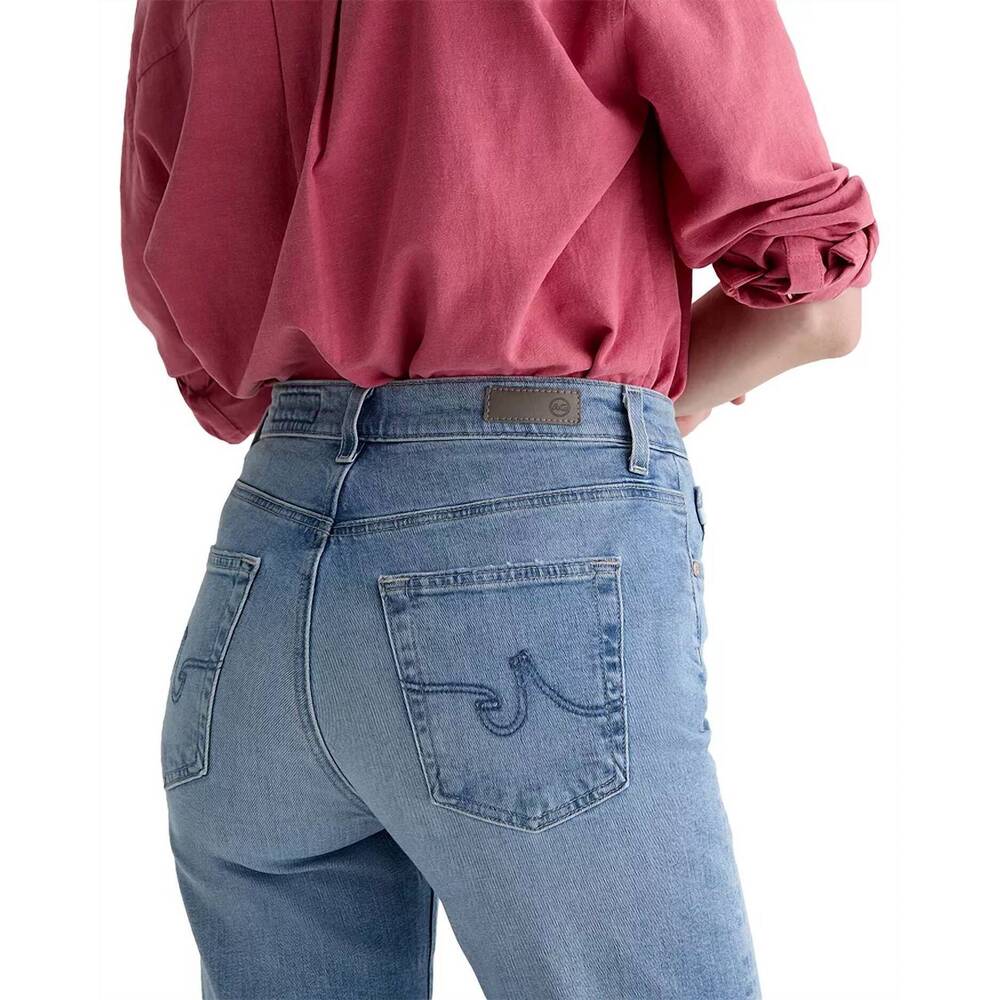 NEW AG JEANS brinley mid rise straight crop jeans in fiction - Picture 7 of 8